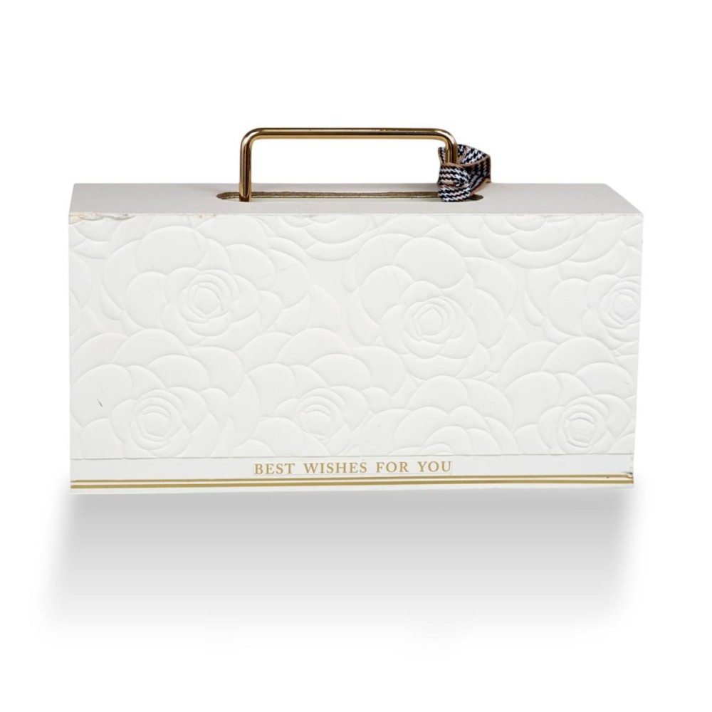 BORSA MD RETTANGOLARE ROSE C MANICO METALLO